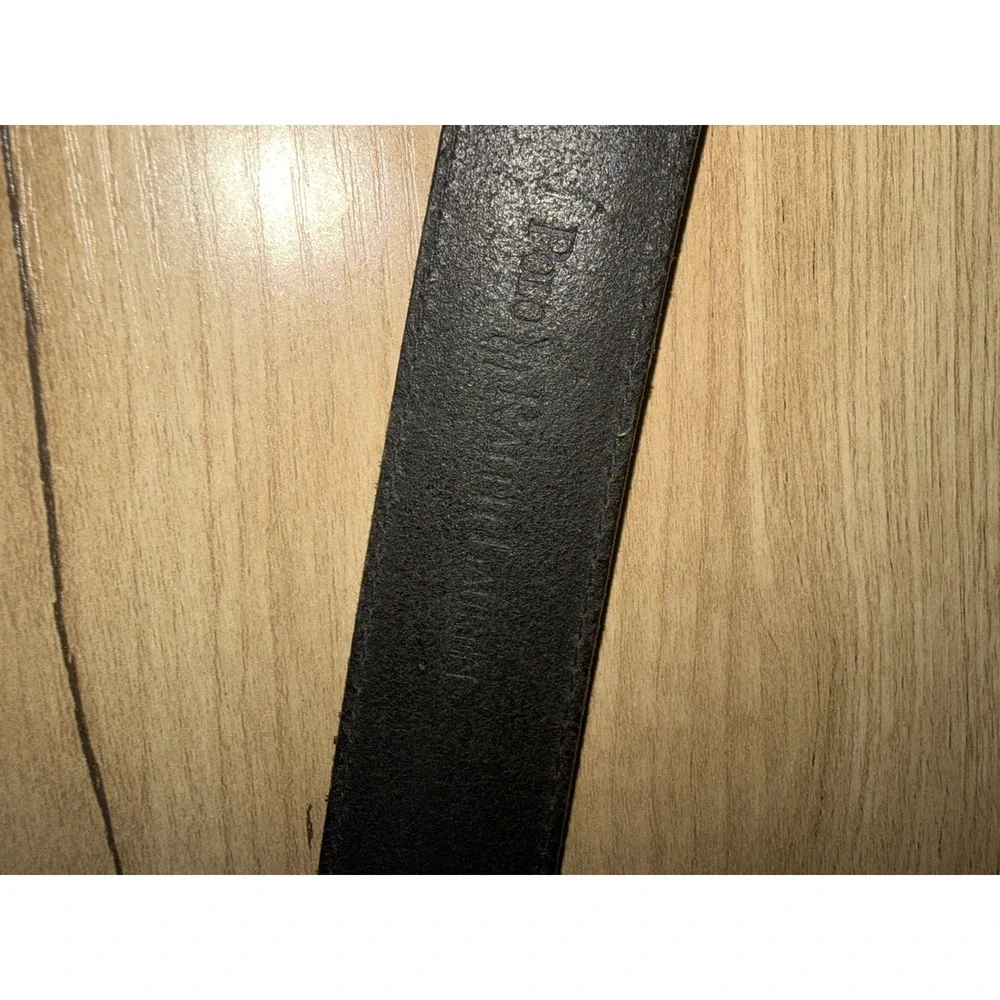 Polo Ralph Lauren Medium Black Belt Gold Tone Buckle Genuine Italian Leather